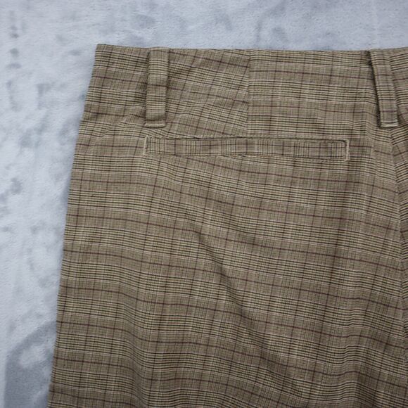 Red Button Shorts Mens 36W Brown Plaid High Waist Flat Front Cargo Bottoms - Picture 13 of 16